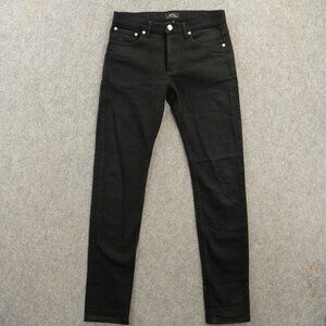 APC Jeans Womens 27 Black Petite New Standard Skinny Mid Rise Button Fly
